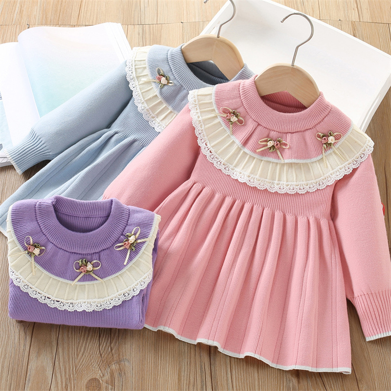 Baby Clothing Jumpers - Baby meisjes gebreide jurk kinderen herfst