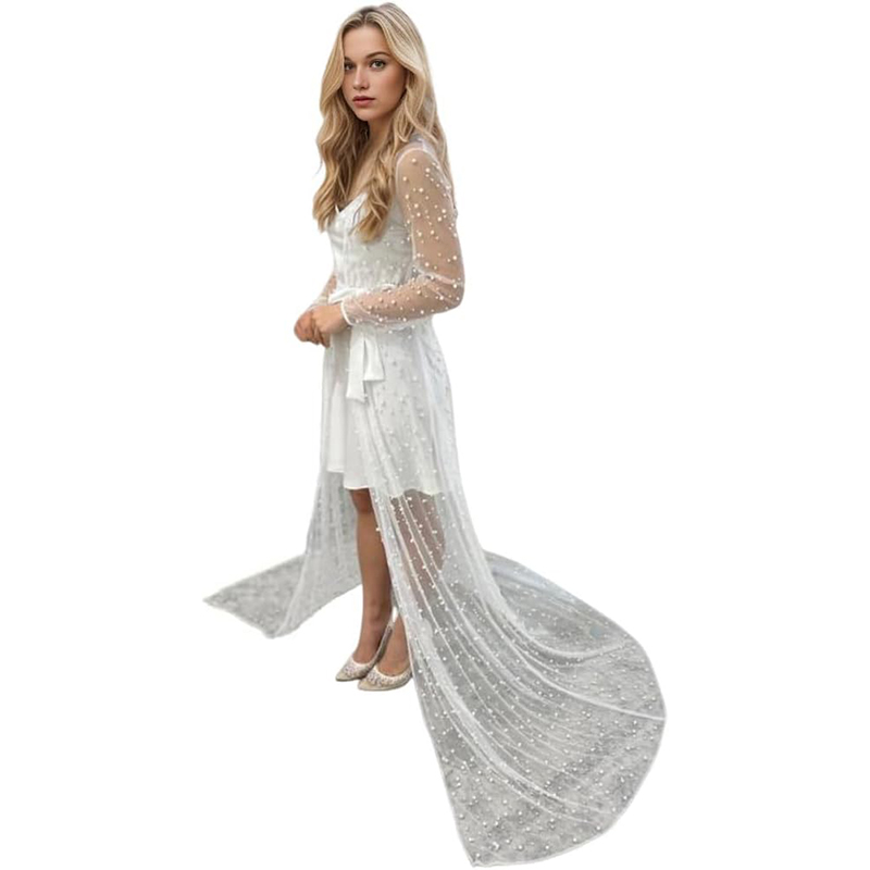 Baby Gown Nightwear - Zwangerschapsjurk voor babyshower, kamerjas, doorschijnende rok,