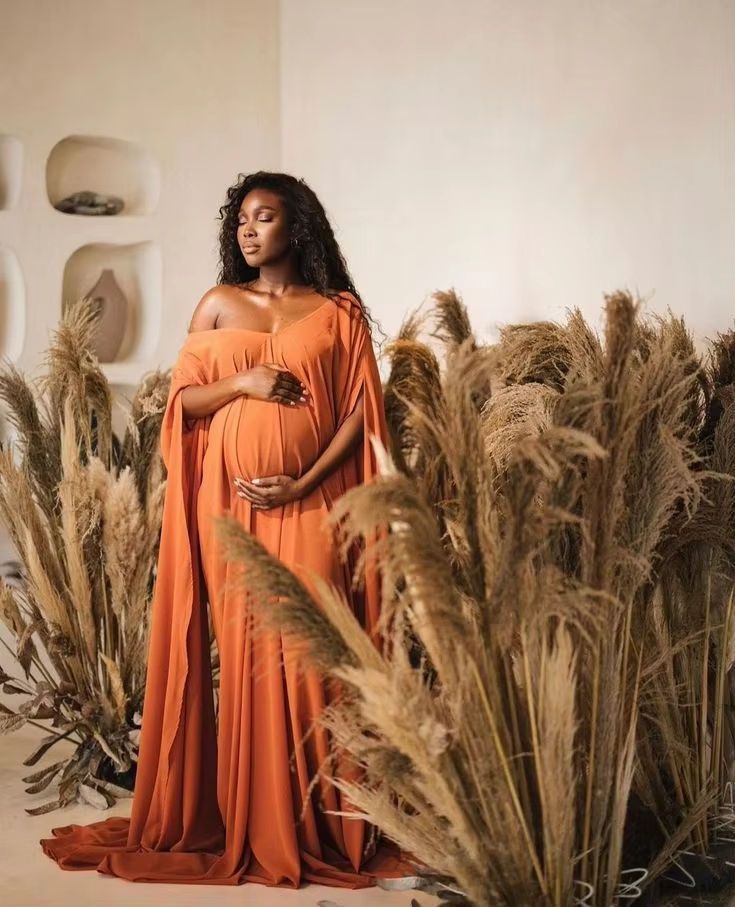 Oranje Zwangerschapsjurken met - Baby Gown Nightwear recensie en prijs